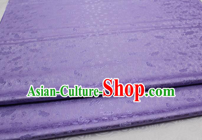 Chinese Classical Cloud Blossom Pattern Design Purple Brocade Mongolian Robe Asian Traditional Tapestry Material Silk Fabric DIY Satin Damask