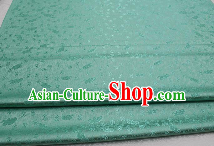 Chinese Classical Cloud Blossom Pattern Design Green Brocade Mongolian Robe Asian Traditional Tapestry Material Silk Fabric DIY Satin Damask