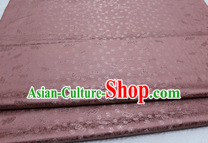 Chinese Classical Cloud Blossom Pattern Design Rust Red Brocade Mongolian Robe Asian Traditional Tapestry Material Silk Fabric DIY Satin Damask