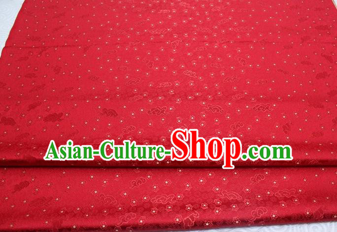 Chinese Classical Cloud Blossom Pattern Design Red Brocade Mongolian Robe Asian Traditional Tapestry Material Silk Fabric DIY Satin Damask