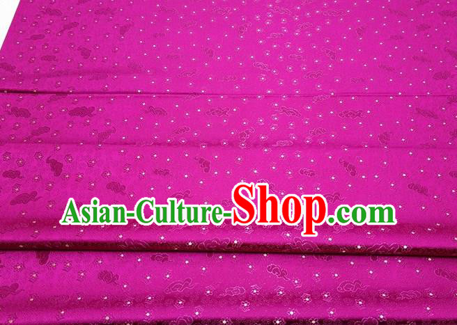 Chinese Classical Cloud Blossom Pattern Design Rosy Brocade Mongolian Robe Asian Traditional Tapestry Material Silk Fabric DIY Satin Damask