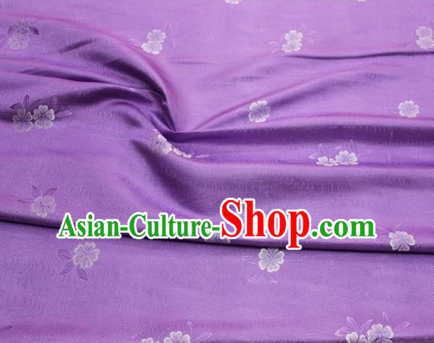 Chinese Classical Blossom Pattern Design Violet Brocade Silk Fabric DIY Satin Damask Asian Traditional Qipao Dress Tapestry Material