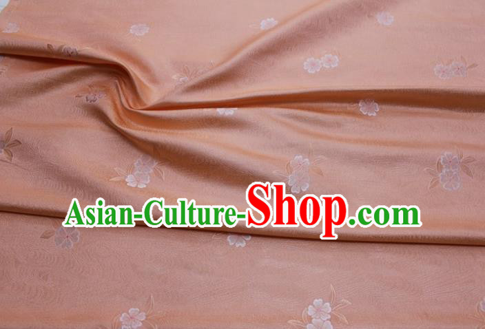 Chinese Classical Blossom Pattern Design Peach Pink Brocade Silk Fabric DIY Satin Damask Asian Traditional Qipao Dress Tapestry Material