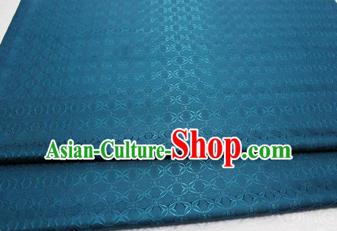 Chinese Mongolian Robe Classical Pattern Design Teal Brocade Asian Traditional Tapestry Material DIY Satin Damask Silk Fabric