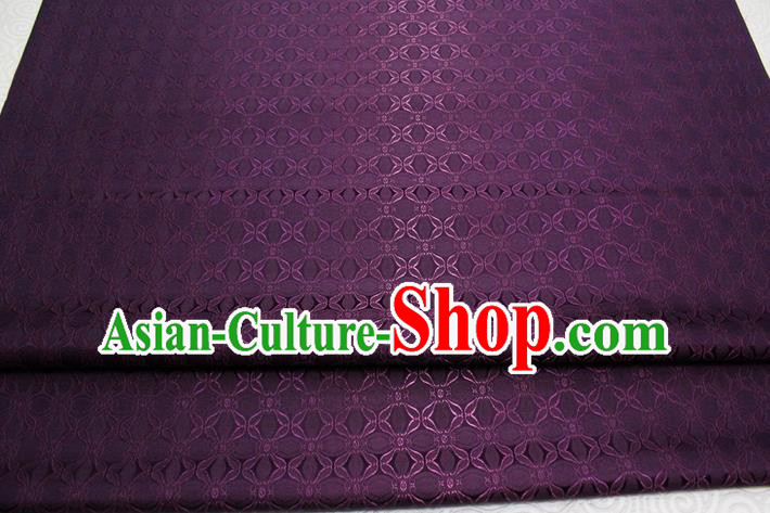 Chinese Mongolian Robe Classical Pattern Design Deep Purple Brocade Asian Traditional Tapestry Material DIY Satin Damask Silk Fabric