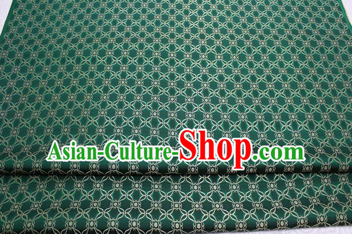 Chinese Mongolian Robe Classical Pattern Design Deep Green Brocade Asian Traditional Tapestry Material DIY Satin Damask Silk Fabric