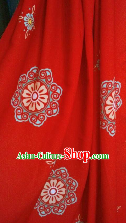 Top Quality Chinese Classical Pattern Red Cotton Material Asian Traditional Curtain Cloth Fabric