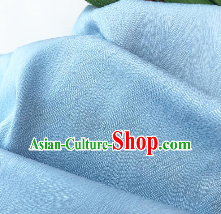 Top Quality Chinese Light Blue Satin Fabric Traditional Asian Hanfu Dress Cloth Silk Material Traditional Jacquard Tapestry