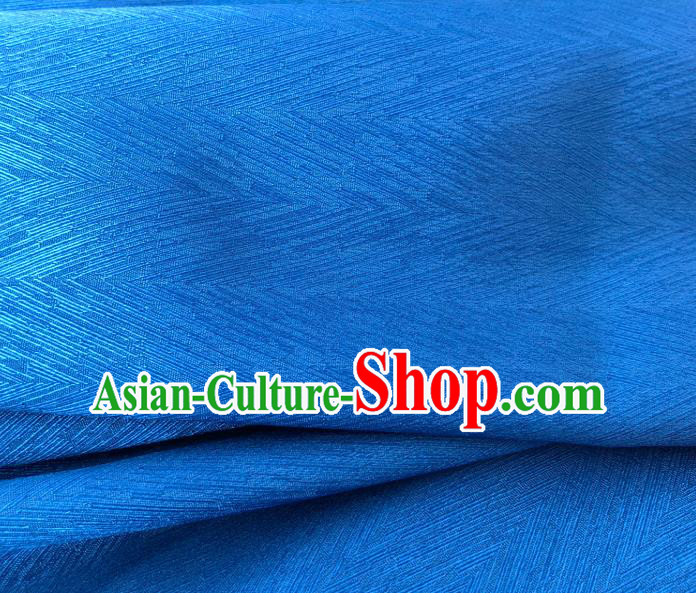 Top Quality Chinese Royalblue Satin Fabric Traditional Asian Hanfu Dress Cloth Silk Material Traditional Jacquard Tapestry