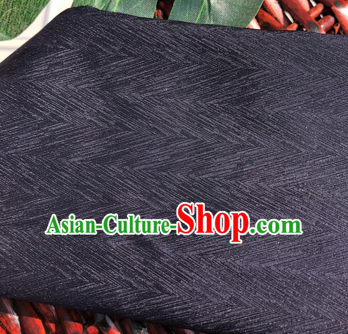 Top Quality Chinese Black Satin Fabric Traditional Asian Hanfu Dress Cloth Silk Material Traditional Jacquard Tapestry