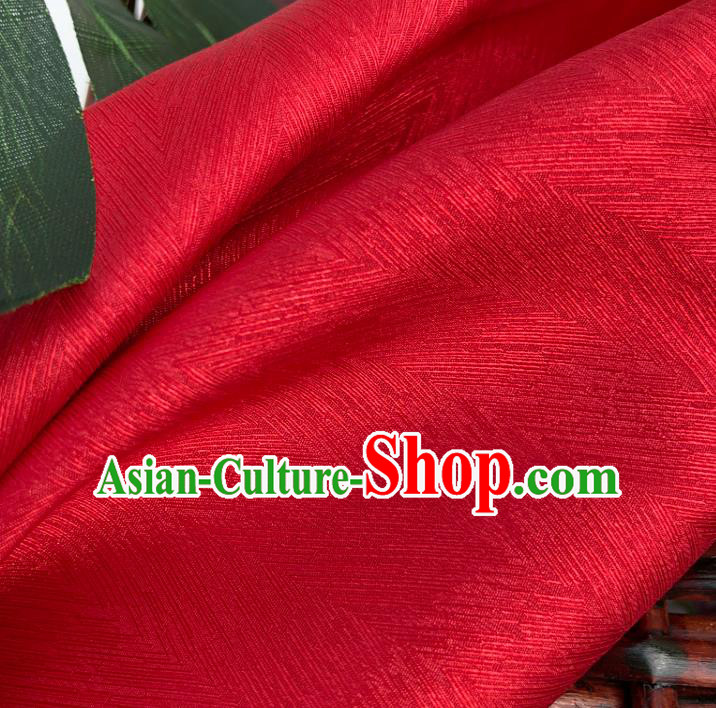 Top Quality Chinese Red Satin Fabric Traditional Asian Hanfu Dress Cloth Silk Material Traditional Jacquard Tapestry