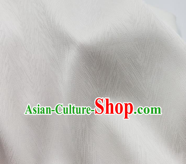 Top Quality Chinese White Satin Fabric Traditional Asian Hanfu Dress Cloth Silk Material Traditional Jacquard Tapestry