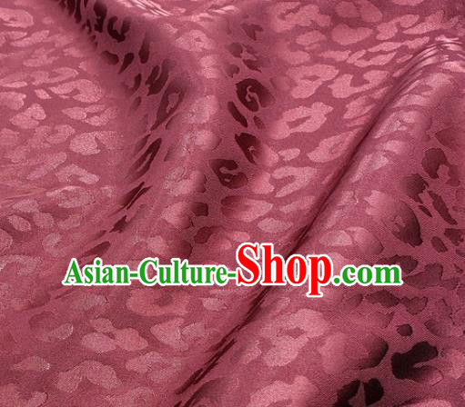 Chinese Traditional Leopard Dragonfly Pattern Design Maroon Satin Fabric Silk Material Traditional Asian Tang Suit Cloth Tapestry
