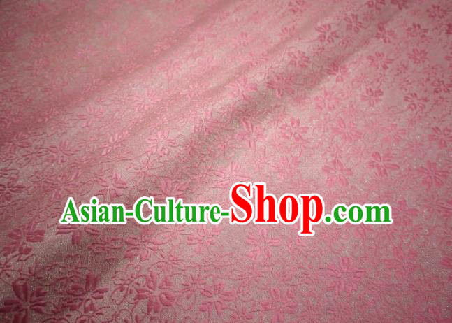 Top Quality Japanese Classical Sakura Pattern Pink Tapestry Satin Material Asian Traditional Brocade Kimono Nishijin Cloth Fabric