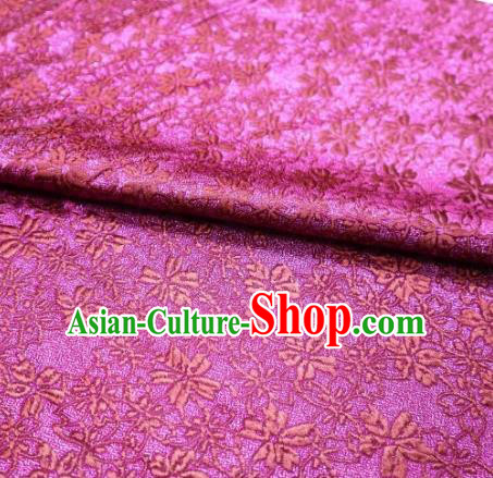 Top Quality Japanese Classical Sakura Pattern Fuchsia Tapestry Satin Material Asian Traditional Brocade Kimono Nishijin Cloth Fabric