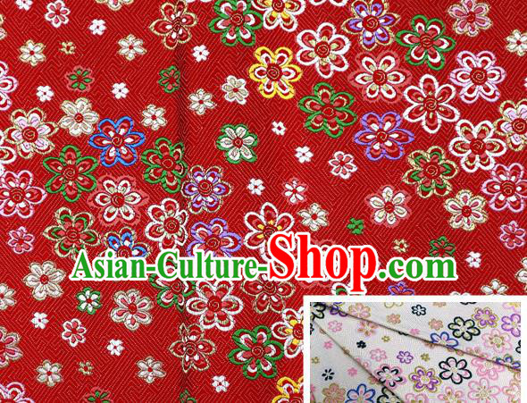 Top Quality Japanese Kimono Classical Pattern Tapestry Satin Material Asian Traditional Cloth Red Brocade Nishijin Fabric