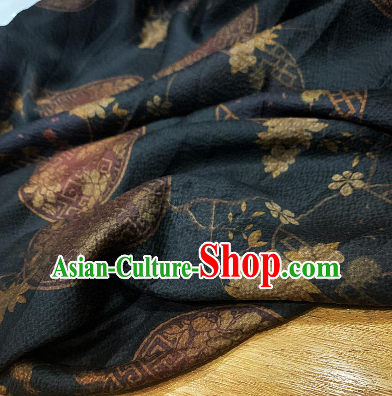 Chinese Classical Pattern Black Watered Gauze Asian Top Quality Silk Material Hanfu Dress Brocade Fabric Cheongsam Cloth