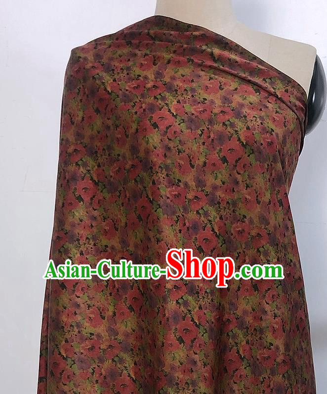 Chinese Classical Flowers Pattern Magenta Watered Gauze Asian Top Quality Silk Material Hanfu Dress Brocade Cheongsam Cloth Fabric