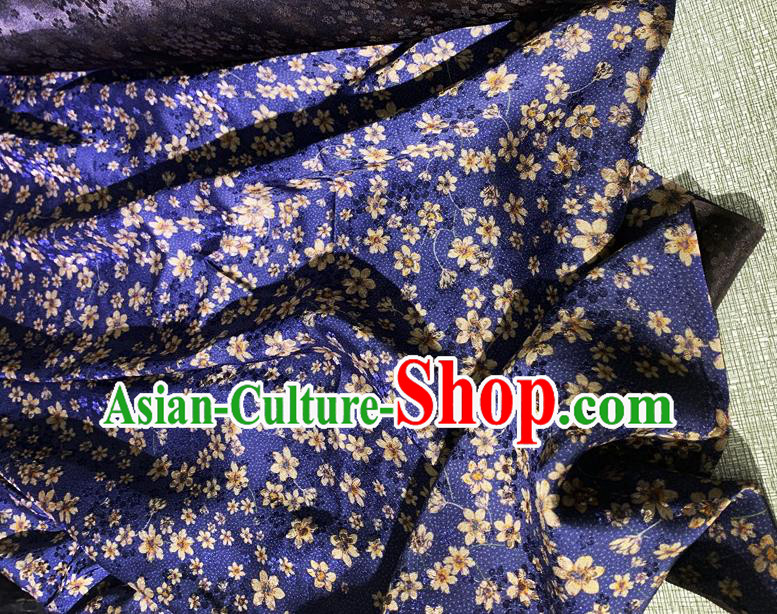 Chinese Classical Blossom Pattern Blue Watered Gauze Asian Top Quality Silk Material Hanfu Dress Cloth Cheongsam Brocade Fabric