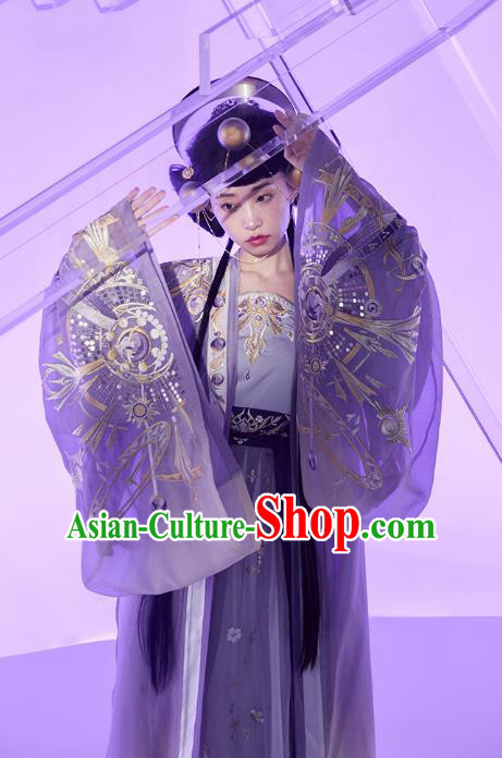 Chinese Song Dynasty Imperial Consort Garment Traditional Ancient Noble Woman Hanfu Costumes Embroidered Cloak Top Blouse and Skirt Complete Set