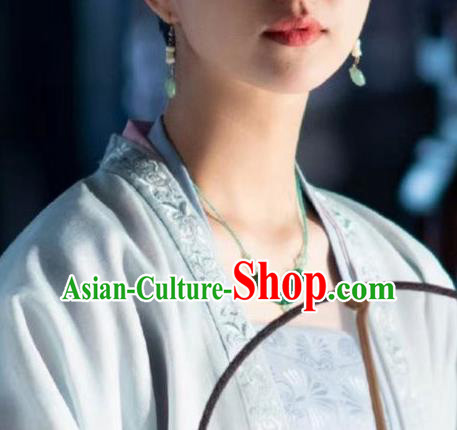 Chinese Handmade Jade Necklace Traditional Hanfu Jewelry Accessories Song Dynasty Queen Beads Necklet for Women