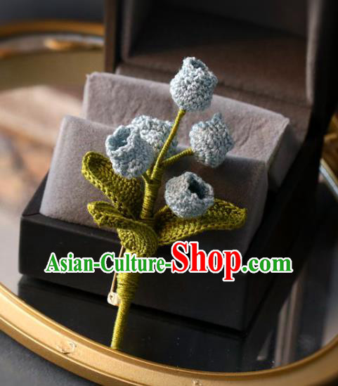 Top Grade Classical Wool Knitting Convallaria Brooch Accessories Handmade Cheongsam Breastpin for Women