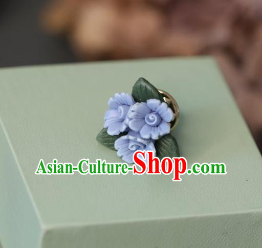 Top Grade Classical Blue Flowers Brooch Accessories Handmade Sweater Breastpin for Women