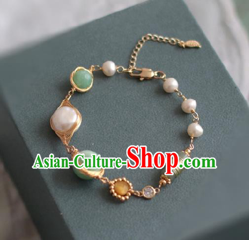 Baroque Handmade Jade Jewelry Accessories European Novel Design Pearls Bracelet for Women