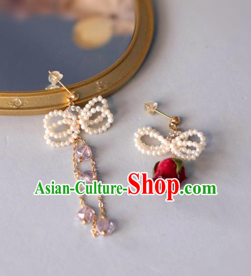 Princess Handmade Pearls Tassel Earrings Classical Irregular Eardrop Jewelry Accessories for Women