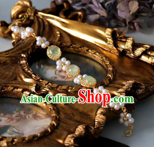 Baroque Handmade Jewelry Accessories European Novel Design Green Stone Bracelet for Women