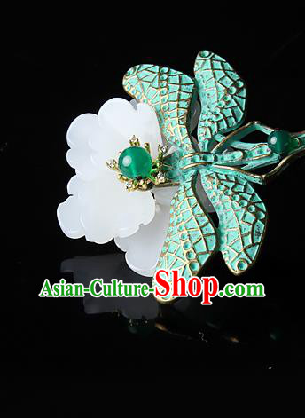 Chinese Traditional Green Dragonfly Hairpins Hair Accessories Decoration Handmade Hair Accessories Flowers Hair Clip for Women