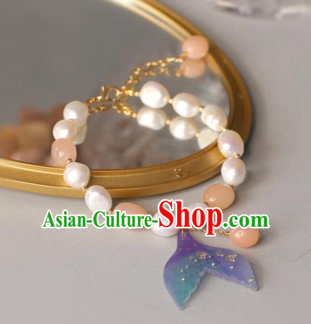 Baroque Handmade Fish Tail Bracelet Jewelry Accessories European Novel Design Beads Bangle for Women