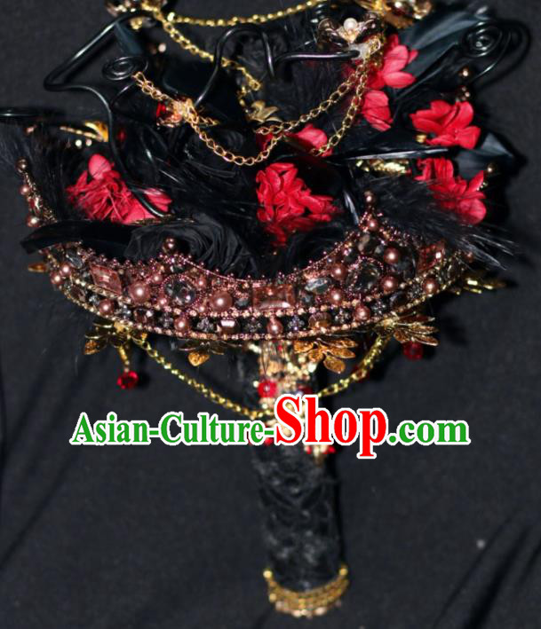 Baroque Princess Black Bridal Bouquet Handmade Wedding Accessories Photography Prop Darkness Flowers for Women