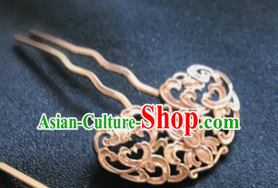 Handmade Chinese Ming Dynasty Court Hair Clip Traditional Hair Accessories Ancient Noble Lady Golden Hairpins for Women