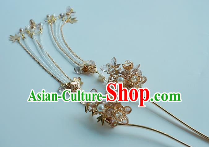 Handmade Chinese Tassel Hair Clip Traditional Hair Accessories Ancient Hanfu Classical Hairpins for Women