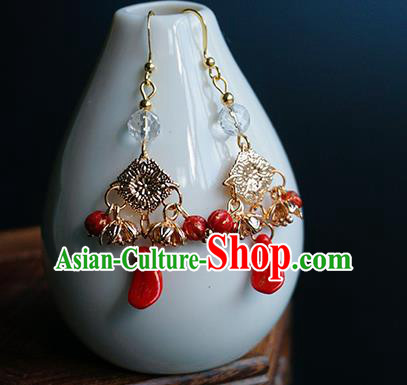 Chinese Handmade Hanfu Earrings Traditional Ear Jewelry Accessories Classical Eardrop for Women