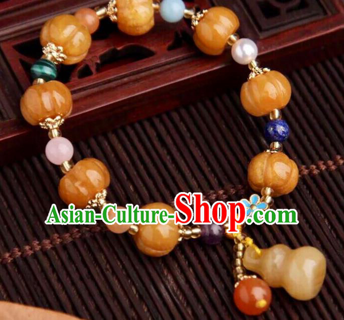 Top Grade Chinese Classical Ming Dynasty Stone Jewelry Accessories Handmade Ancient Hanfu Bracelet for Women