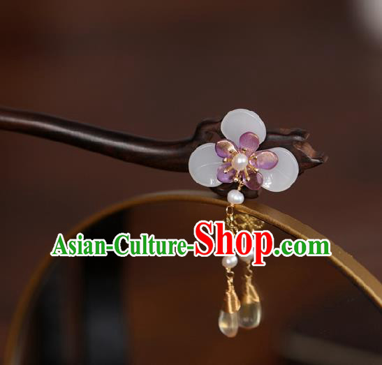 Chinese Cheongsam Hair Clip Traditional Hanfu Hair Accessories Handmade Ebony Hairpins for Women