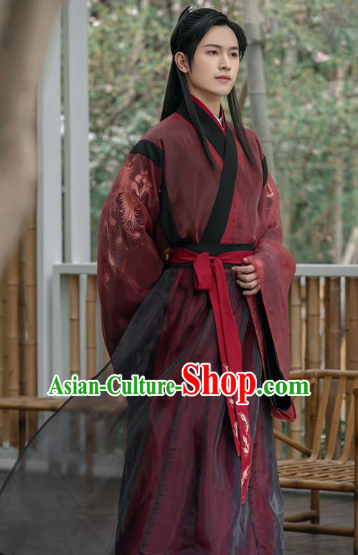 Traditional Chinese Jin Dynasty Noble Childe Hanfu Apparels Ancient Swordsman Historical Costumes for Men