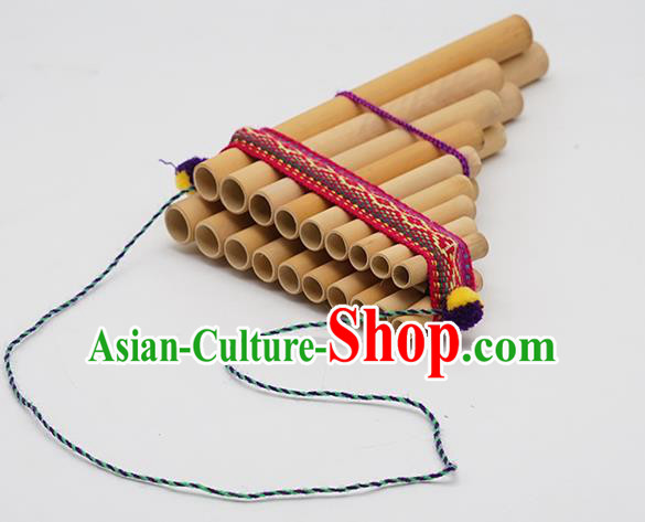 Peru Traditional Musical Instruments Indian Religious Panpipe Wind Instrument Nineteen Scale Pan Flute