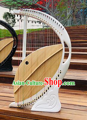 Chinese Traditional Musical Instruments China Ancient Konghou 46 Strings White Chinese Harp String Instrument