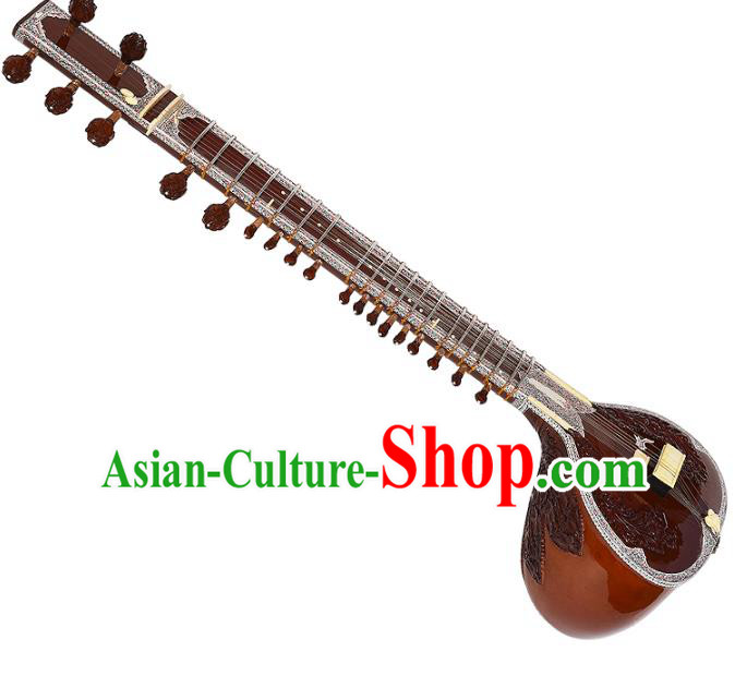 India Traditional Musical Instruments Indian Sitar Rosewood Handmade Carving Plucked String Instrument