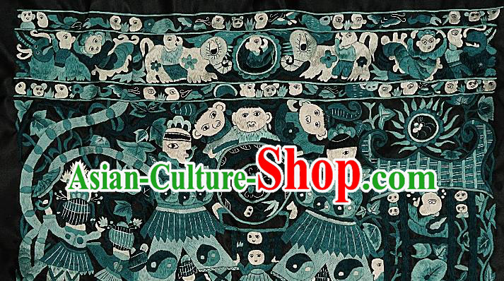 Chinese Traditional Embroidered Fabric Patches Handmade Embroidery Craft Miao Ethnic Embroidering Applique Accessories