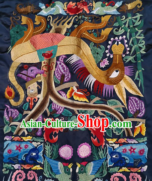 Chinese Traditional Embroidered Horse Fish Fabric Patches Handmade Embroidery Craft Miao Ethnic Accessories Embroidering Dragon Applique