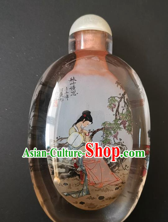 Chinese Snuff Bottle Traditional Handmade Painting Young Beauty Snuff Bottles