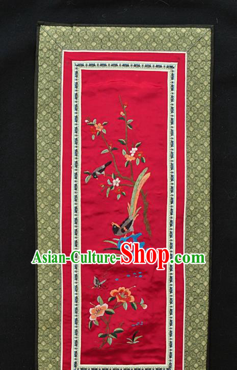 Chinese National Embroidered Magpie Plum Blossom Silk Painting Traditional Handmade Embroidery Craft Embroidering Decorative Wall Picture