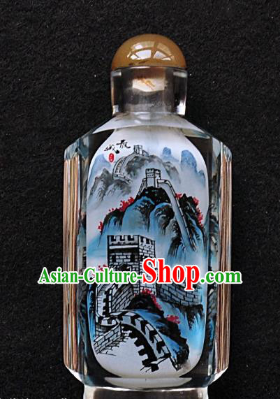 Chinese Handmade Snuff Bottle Traditional Inside Painting The Great Wall Snuff Bottles Artware