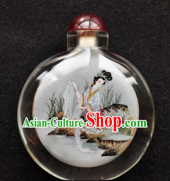 Chinese Handmade Snuff Bottle Traditional Inside Painting Beauty Xi Shi Snuff Bottles Artware