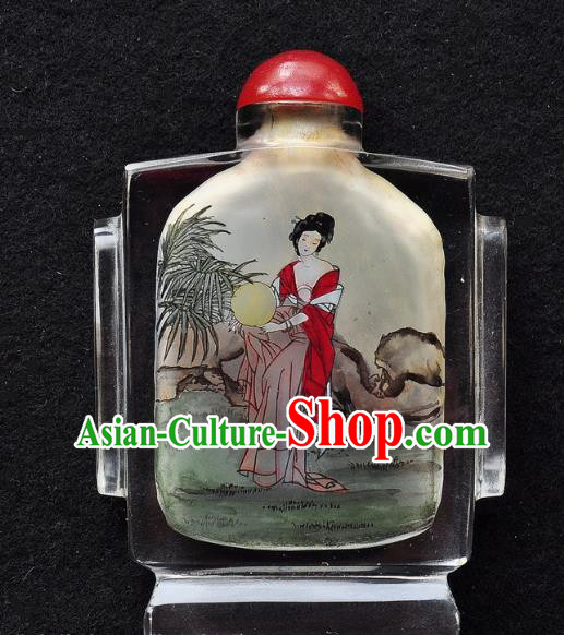 Chinese Handmade Character Snuff Bottle Traditional Inside Painting Palace Lady Snuff Bottles Artware