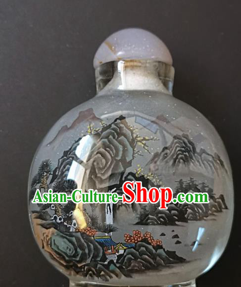 Chinese Handmade Landscape Snuff Bottle Traditional Inside Painting Scenery Snuff Bottles Artware